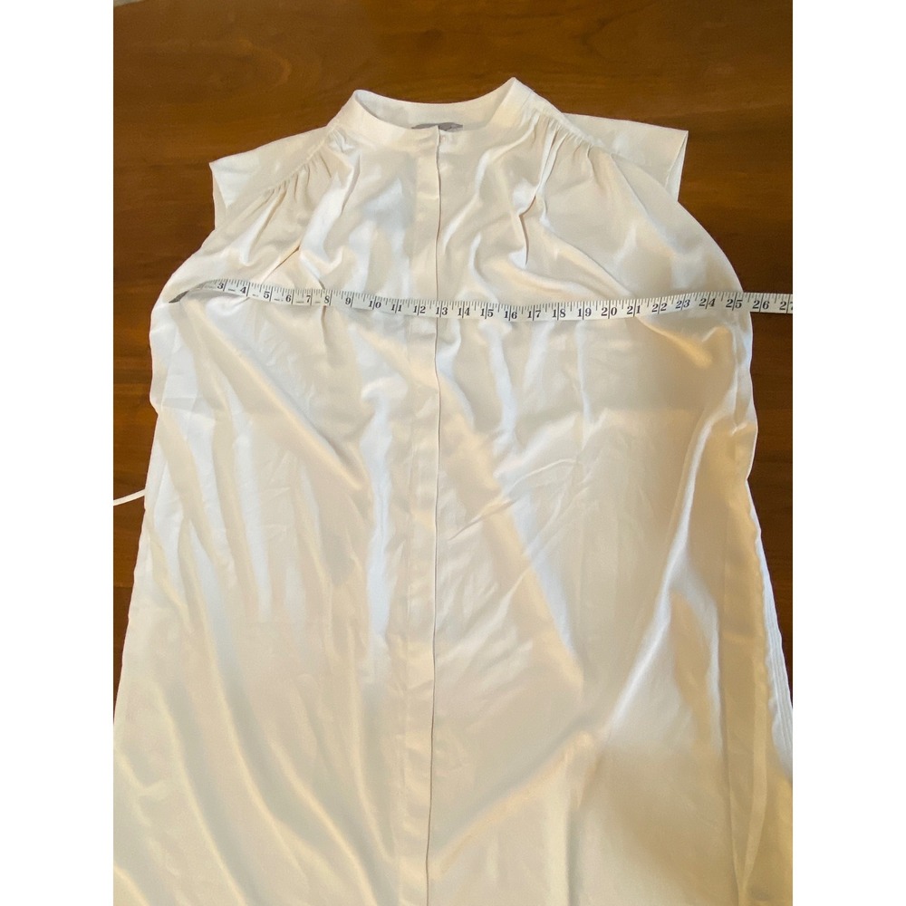 NWT Cream H&M Flowy Sleeveless Shirt Dress Midi Tea Sustainable (Women's M) - Picture 7 of 8